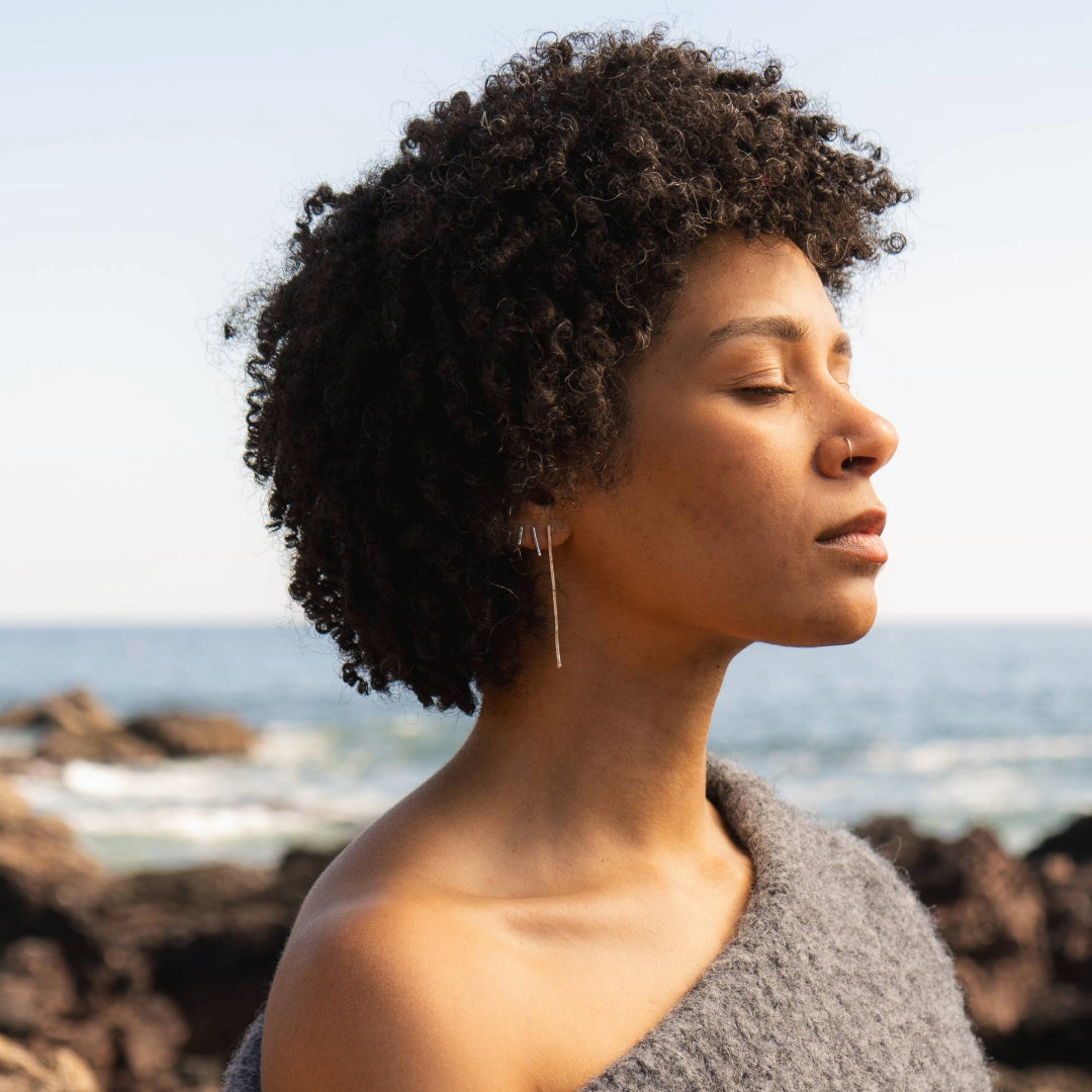 Hammered Line Earrings