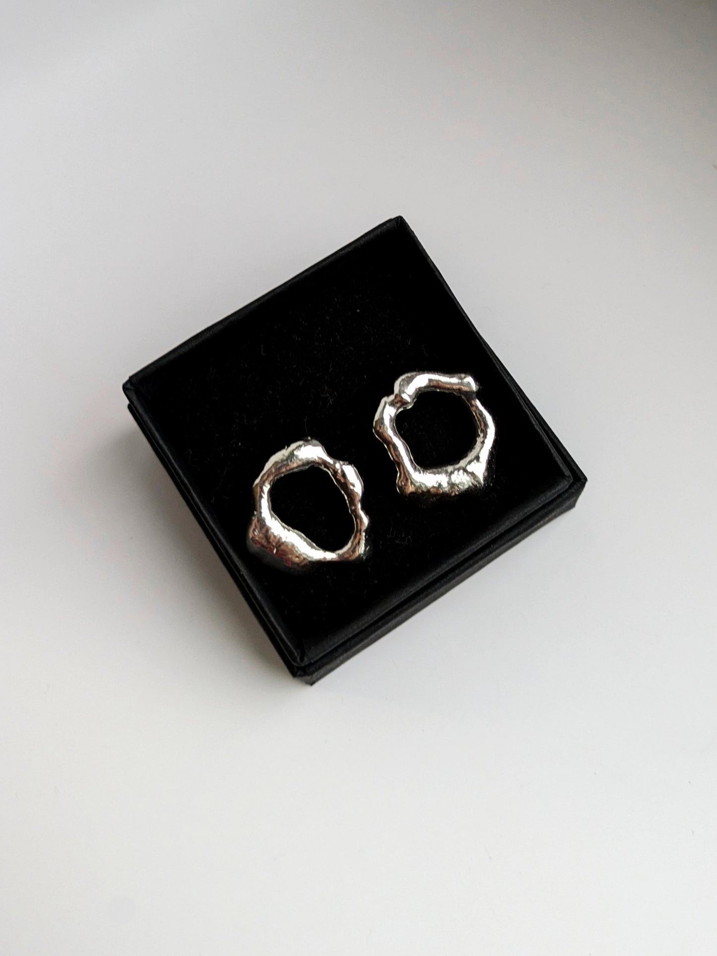 Molten Scrap Silver Earrings I