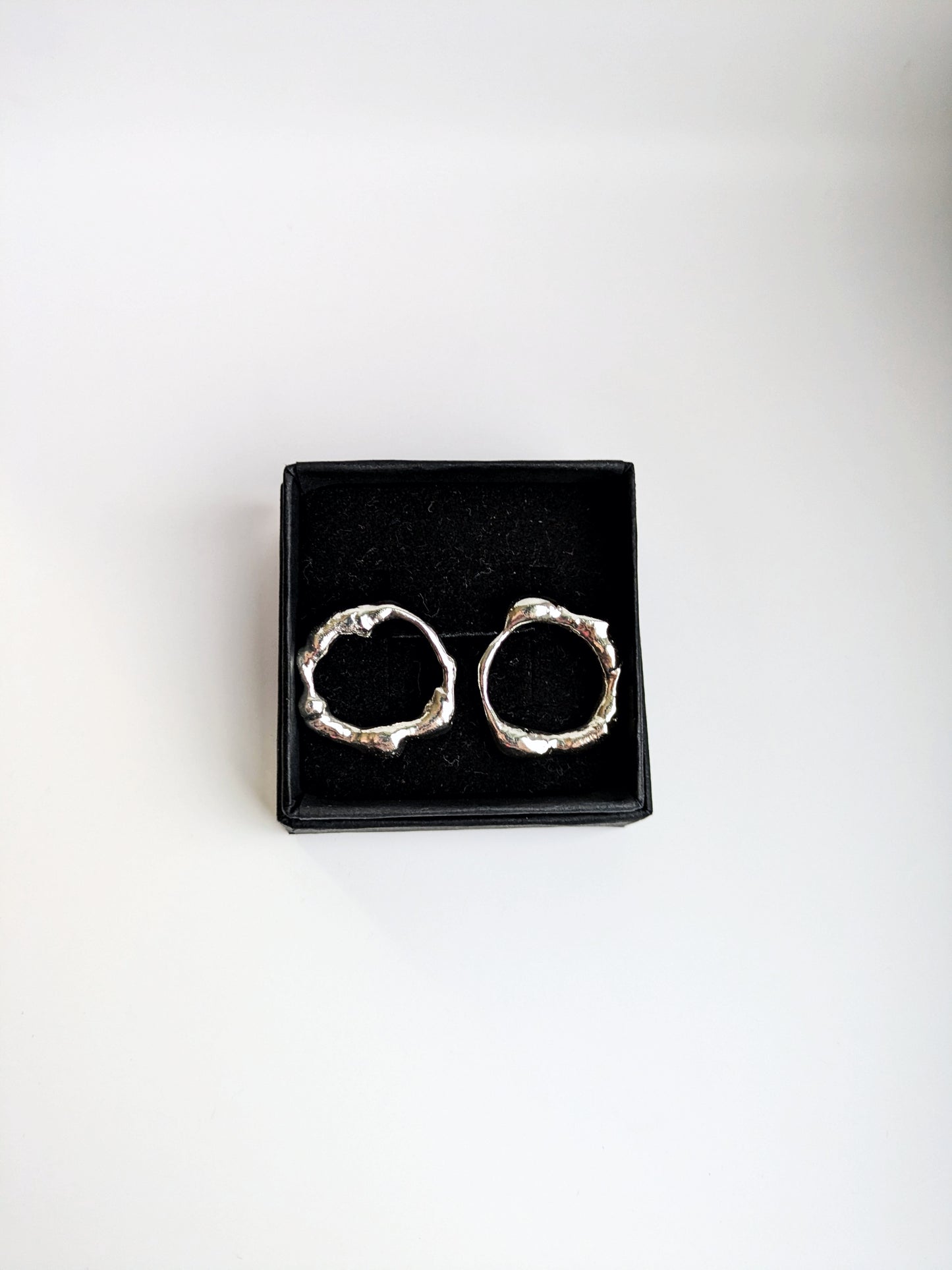 Molten Scrap Silver Earrings II