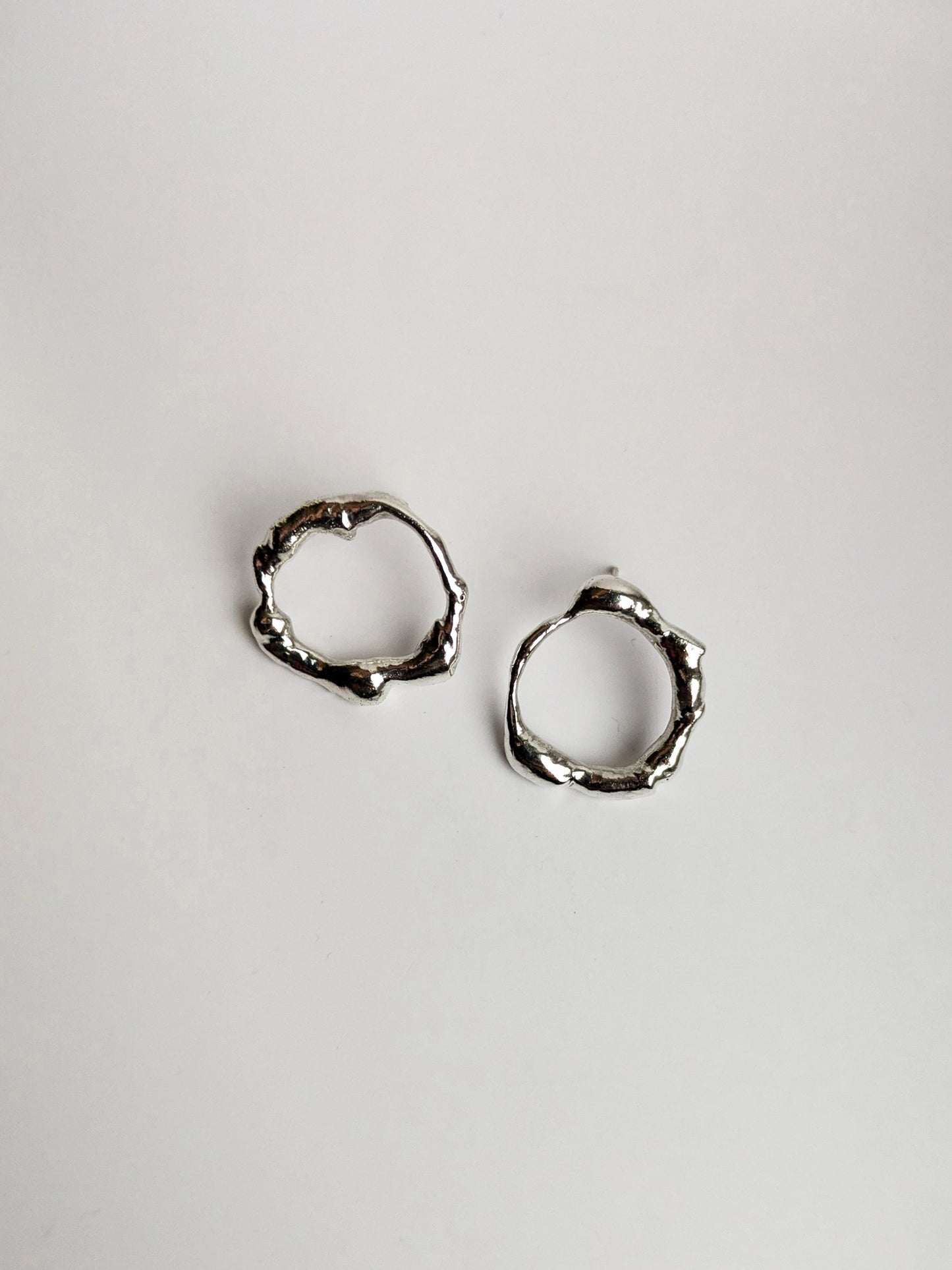 Molten Scrap Silver Earrings II