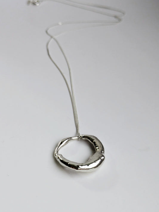 Molten Scrap Silver Pendant