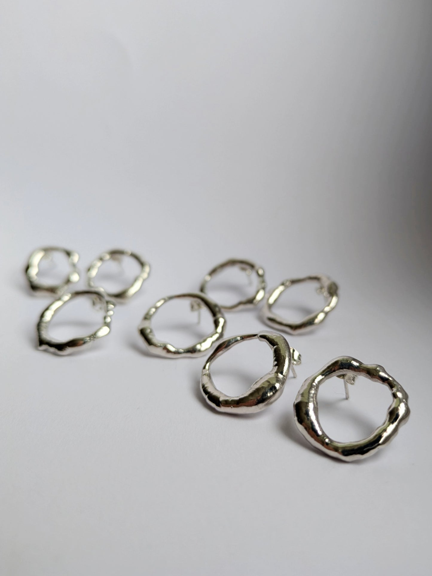 Molten Scrap Silver Earrings II