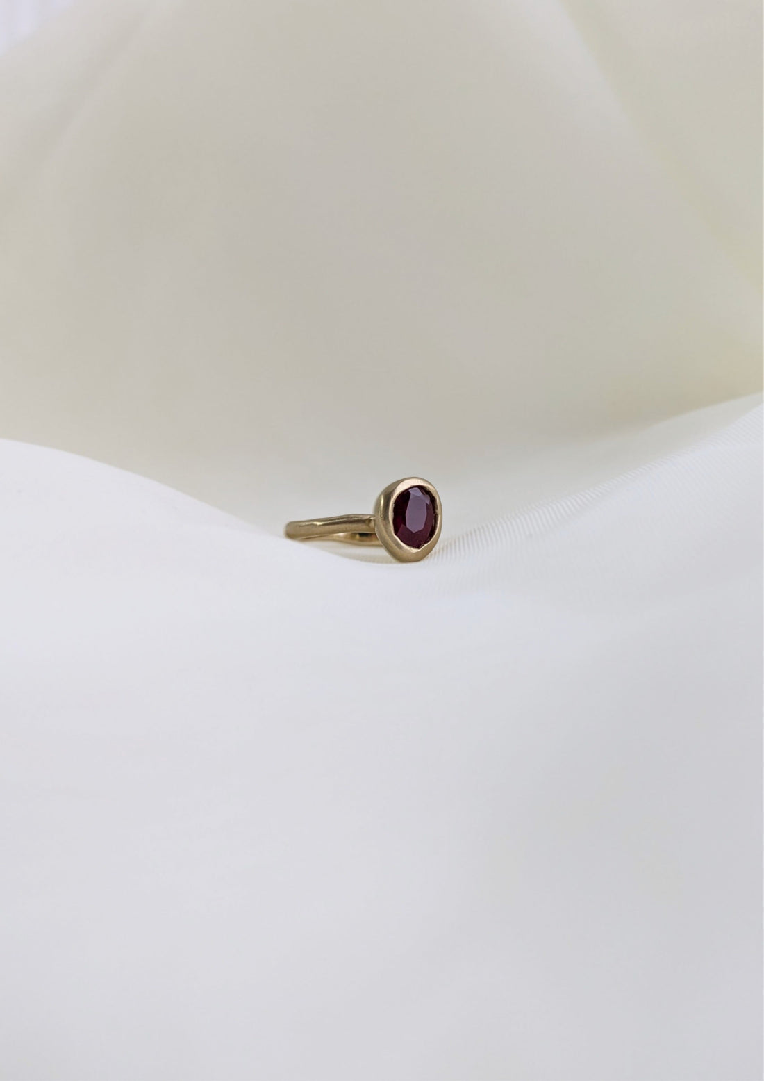 Yellow Gold Engagement Ring Set with a Ruby Birthstone