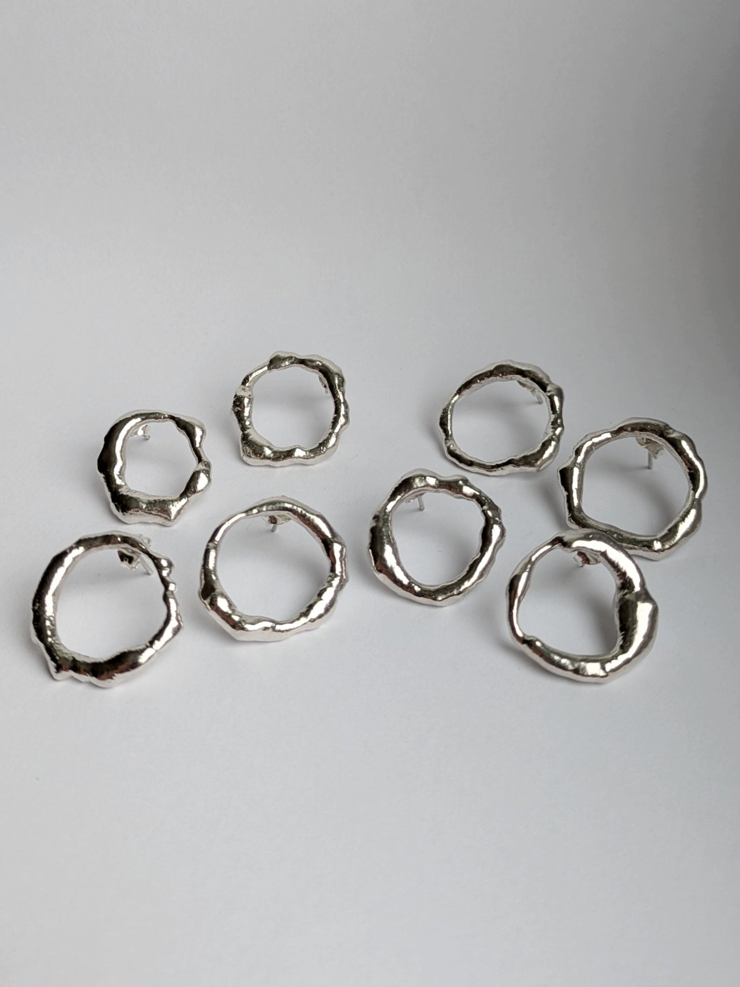 Molten Scrap Silver Earrings II